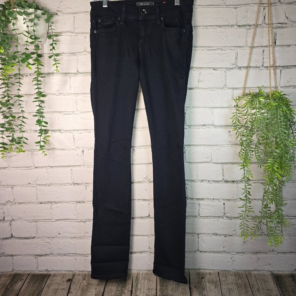 LEVEL 99 LILY SKINNY STRAIGHT LEG DARK DENIUM JEANS WOMENS SIZE 27